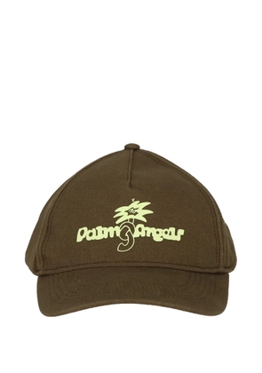 Palm Angels logo-print hat - Brown