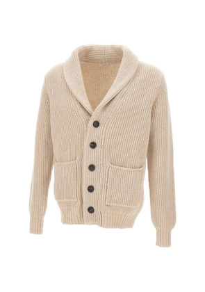 Filippo De Laurentiis shawl-collar ribbed cardigan - Neutrals