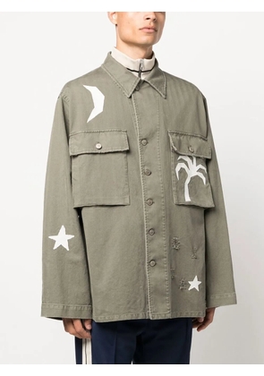 Palm Angels Life Is Palm wide-sleeve jacket - Green