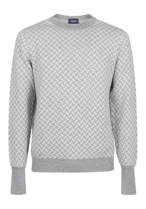 Drumohr round neck patterned sweater - Grey