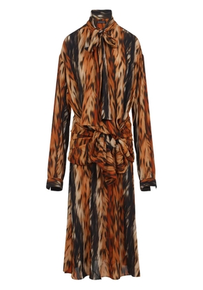 Balenciaga knotted midi dress - Brown