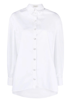 Sonia Rykiel crystal-buttons poplin shirt - White