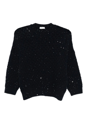 Peserico sequin-embellished wool sweater - Blue