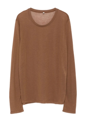 Baserange round-neck long-sleeve top - Brown