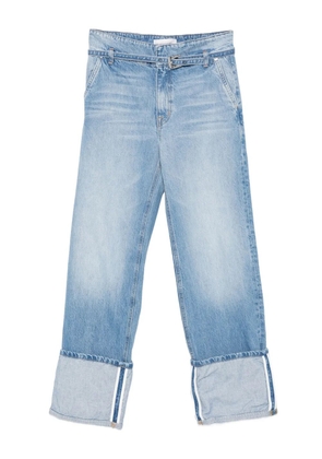 Brandon Maxwell cuffed belted-waistband denim jeans - Blue