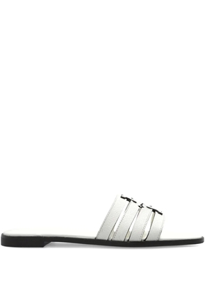Tory Burch leather flat sandals - White