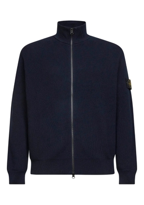 Stone Island ribbed stand-collar cardigan - Blue
