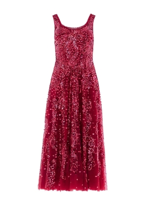Needle & Thread sequin-embellishment midi dress - Red