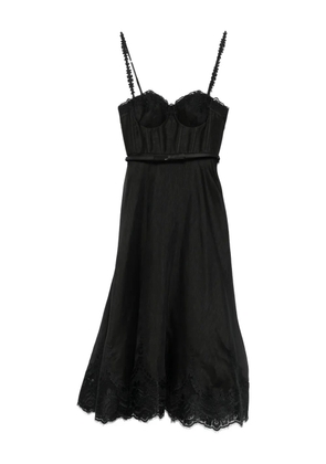 ZIMMERMANN lace-trimmed corset midi dress - Black