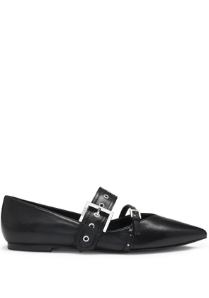 HUGO buckled leather ballet flats - Black