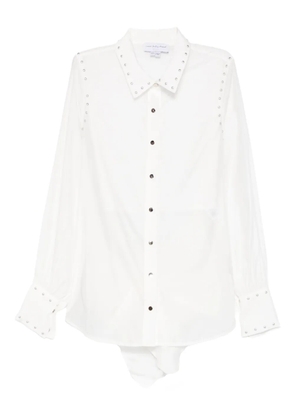 NEVER FULLY DRESSED tie-back shirt - White