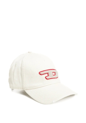 Diesel logo-patch baseball cap - White
