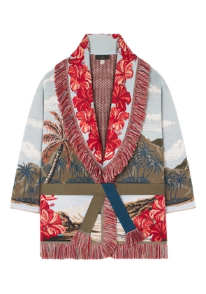 Alanui Hidden Bay fringed cardigan - Blue