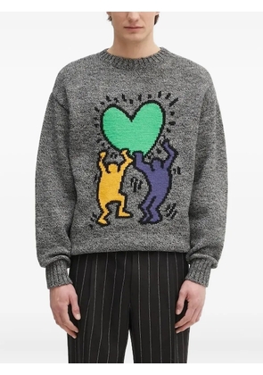WACKO MARIA heart-motif wool sweater - Grey