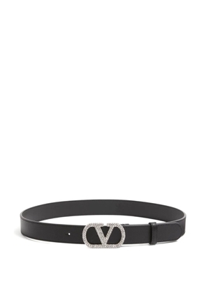 Valentino Garavani VLogo Signature crystal-buckle belt - Black