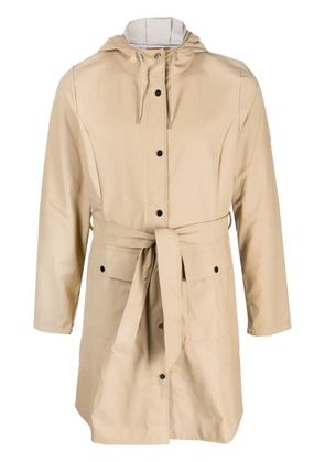 Rains belted hooded raincoat - Neutrals