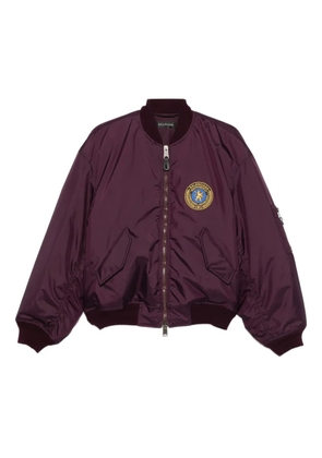 Balenciaga logo-patch bomber jacket - Purple