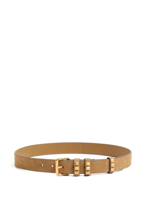 Valentino Garavani Rockstud-embellished suede belt - Neutrals