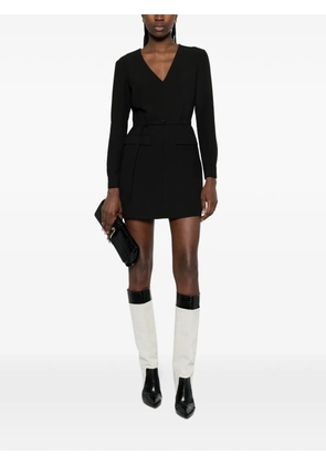 Patrizia Pepe V-neck belted mini dress - Black