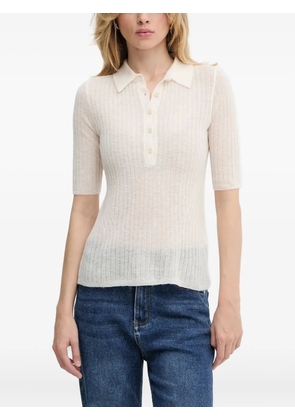 BOSS Fugano ribbed button polo shirt - Neutrals