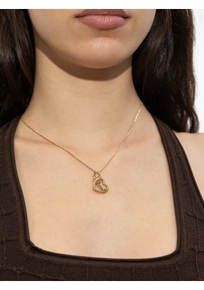 Coach heart floral charm necklace - Gold