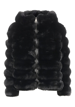 UNCOMMON faux-fur hooded coat - Black