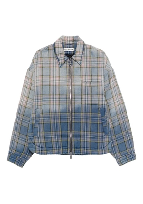 COLE BUXTON tartan-pattern zip-fastening jacket - Blue
