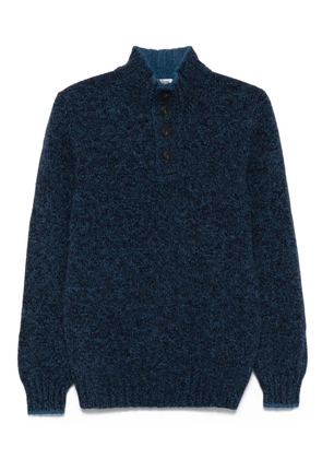 Vengera mock-neck button cardigan - Blue
