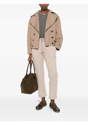 Brunello Cucinelli drawstring detail trousers - Neutrals