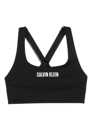 Calvin Klein logo-print sports bra - Black