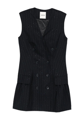 SANDRO rhinestone-embellished sleeveless dress - Blue