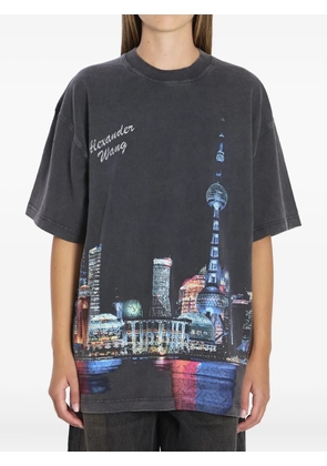 Alexander Wang printed rhinestone-embellished T-shirt - Grey