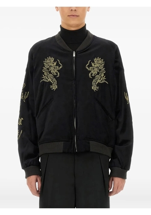 Sasquatchfabrix. dragon-embroidered bomber jacket - Black