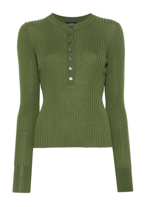 Soeur ribbed button-front top - Green