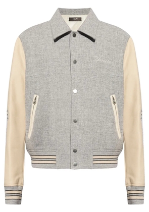 AMIRI contrasting-sleeve bomber jacket - Grey
