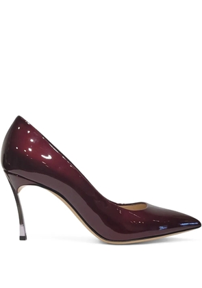 Casadei 90mm metallic-heel pointed-toe pumps - Red