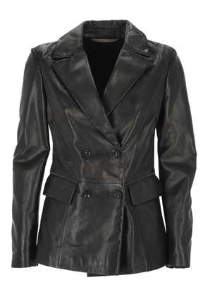 The Jackie Leathers double-breasted panelled jacket - Black