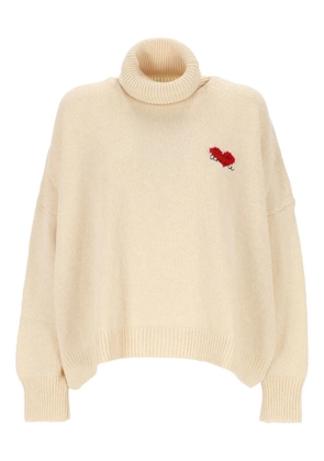 Giada Benincasa heart-embroidered turtleneck sweater - Neutrals
