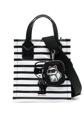 Karl Lagerfeld Ikon Striped Small tote bag - Black