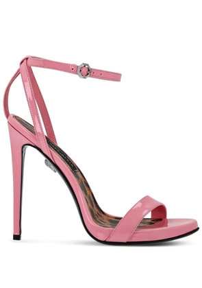 Philipp Plein 120mm leopard-print patent-leather sandals - Pink