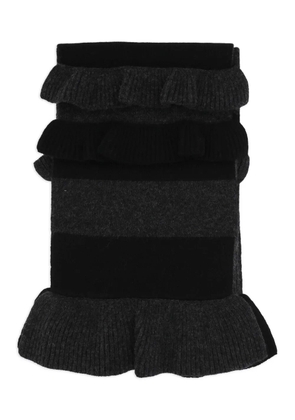 Simone Rocha ruffled logo scarf - Grey