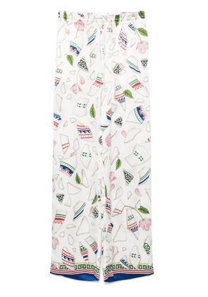 Casablanca Le Vase Brise silk trousers - White