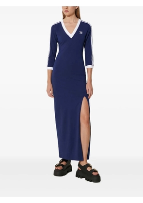 adidas three-stripe V-neck dress - Blue