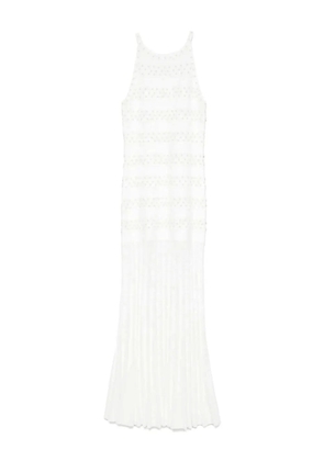 SANDRO pearl-embellished maxi dress - Neutrals