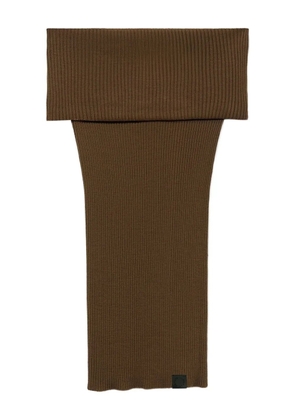 Stella McCartney off-shoulder ribbed wool top - Brown