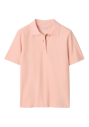 Burberry check taping equestrian knight polo shirt - Pink