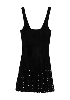 SANDRO rhinestone-embellished velvet dress - Black