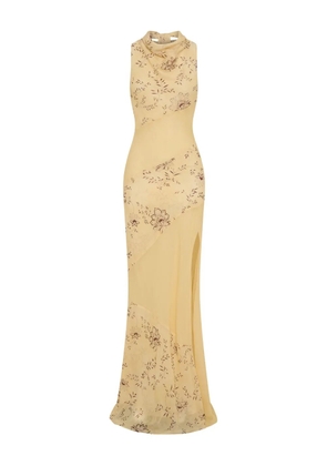 Nicholas Shana cowl-neck floral-print maxi dress - Yellow