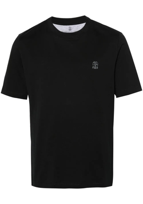 Brunello Cucinelli logo-print T-shirt - Black