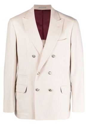 Brunello Cucinelli peak-lapel double-breasted blazer - Neutrals